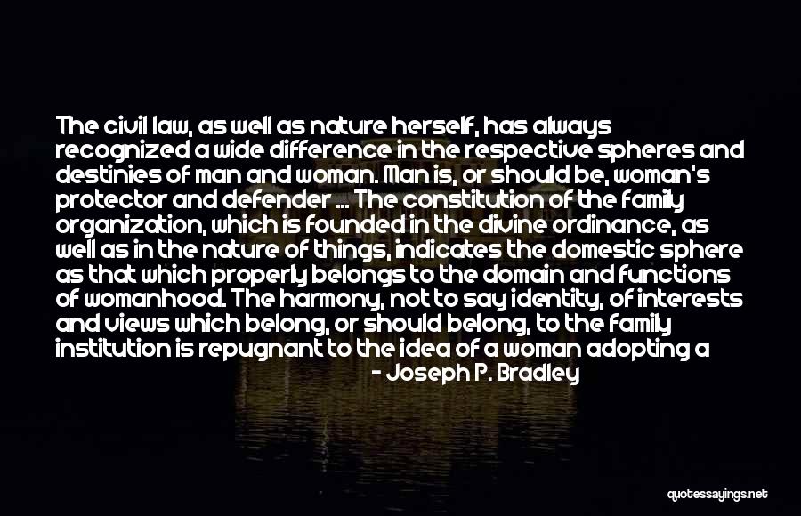 Husband Protector Quotes By Joseph P. Bradley