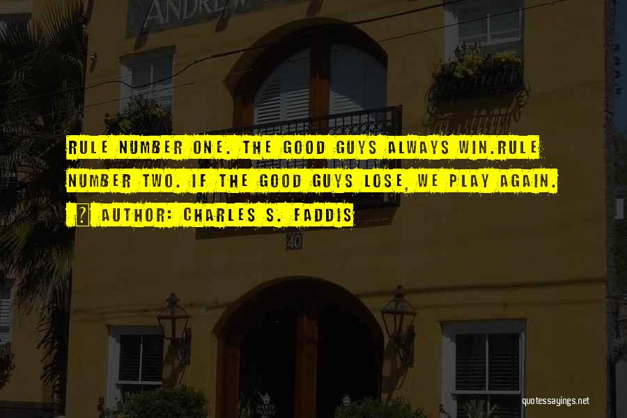 I Always Play To Win Quotes By Charles S. Faddis
