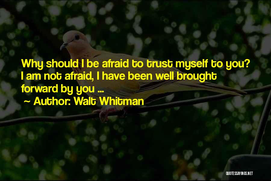 I Am Afraid To Love You Quotes By Walt Whitman