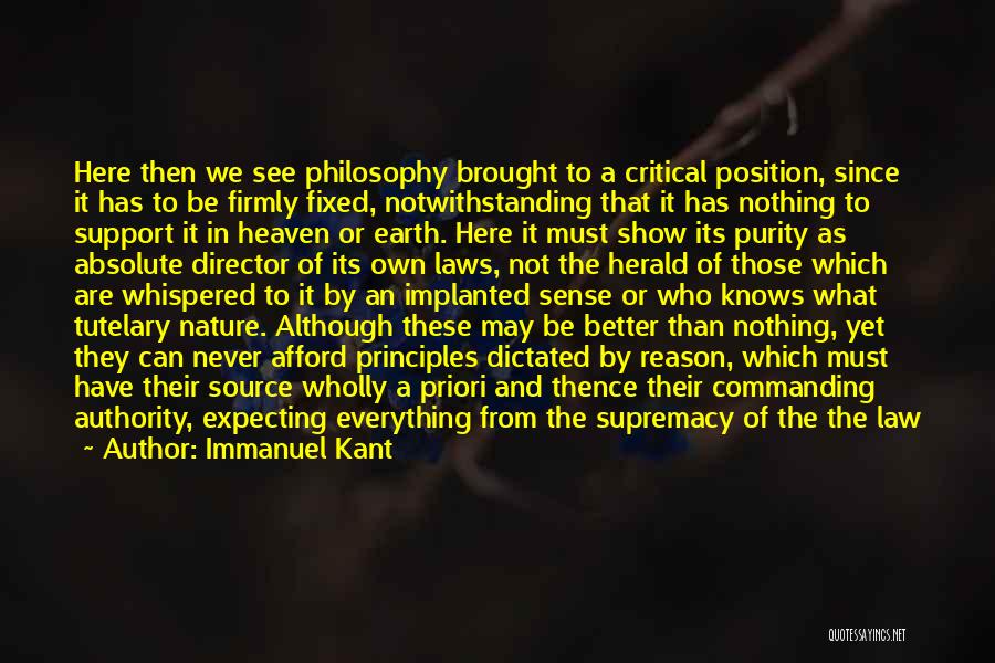 I Am Here To Support You Quotes By Immanuel Kant