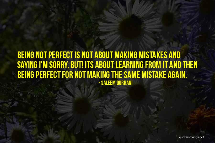 I Am Learning From My Mistakes Quotes By Saleem Durrani