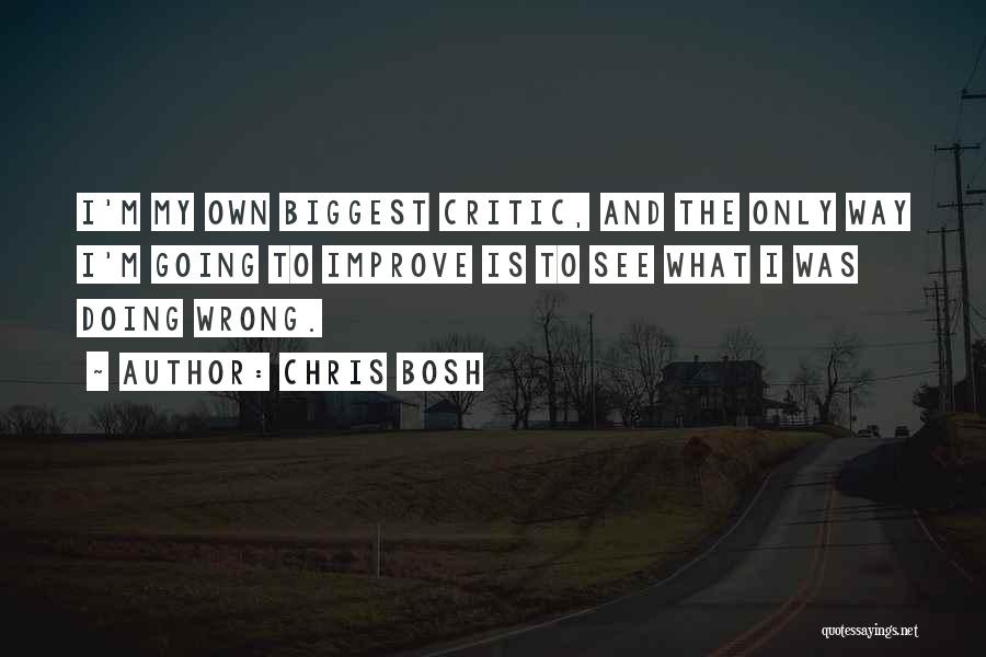I Am My Biggest Critic Quotes By Chris Bosh