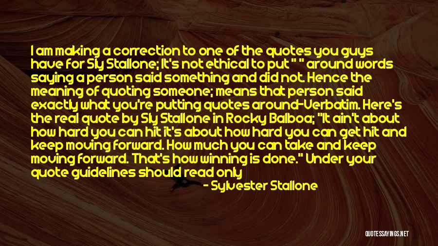 I Am Only One Person Quotes By Sylvester Stallone