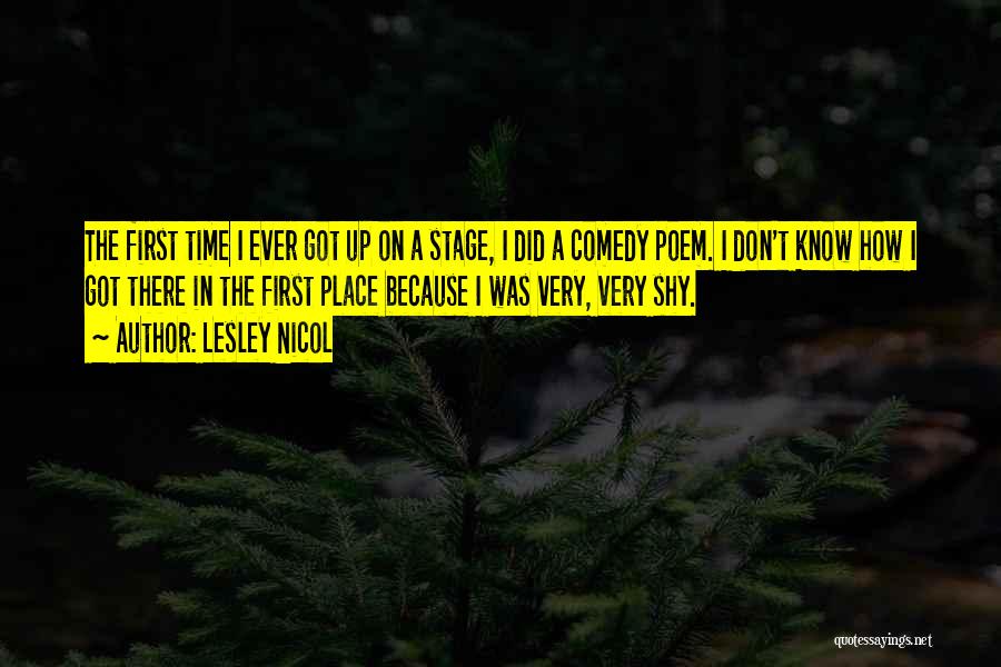 I Am Shy At First Quotes By Lesley Nicol