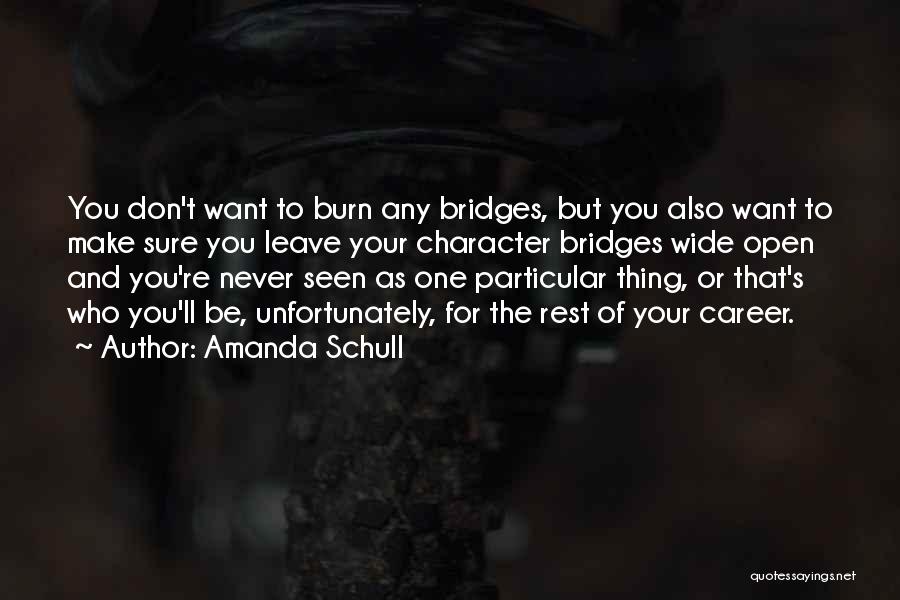 I Burn Bridges Quotes By Amanda Schull