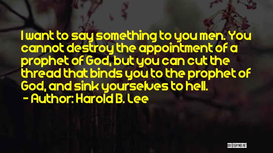 I Can Destroy You Quotes By Harold B. Lee