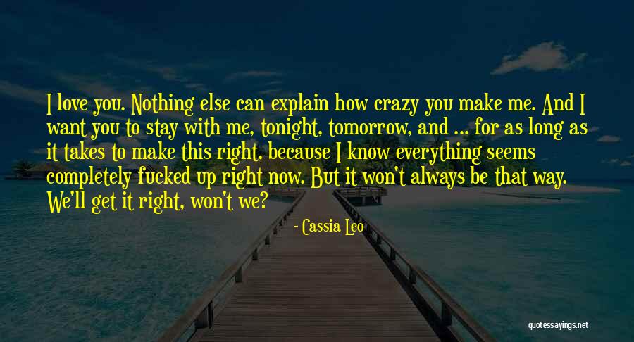 I Can't Make You Stay Quotes By Cassia Leo