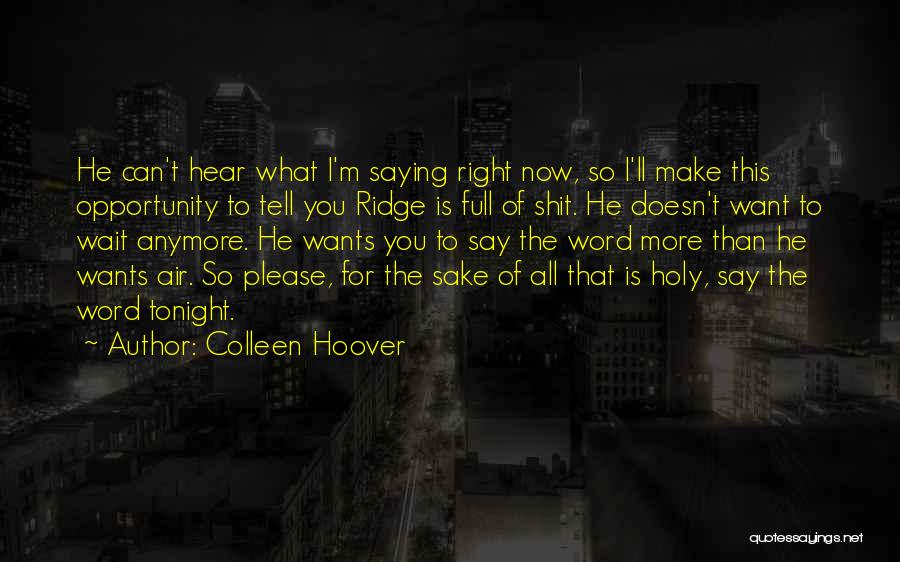 I Can't Please You Quotes By Colleen Hoover