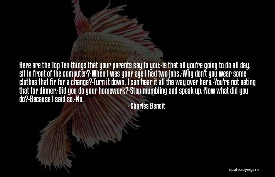 I Can't Say No To You Quotes By Charles Benoit