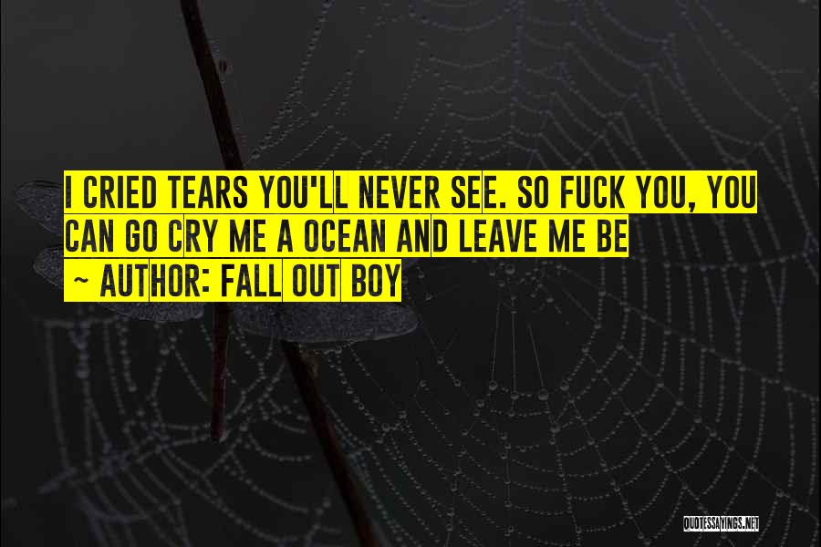 I Can't See You Cry Quotes By Fall Out Boy