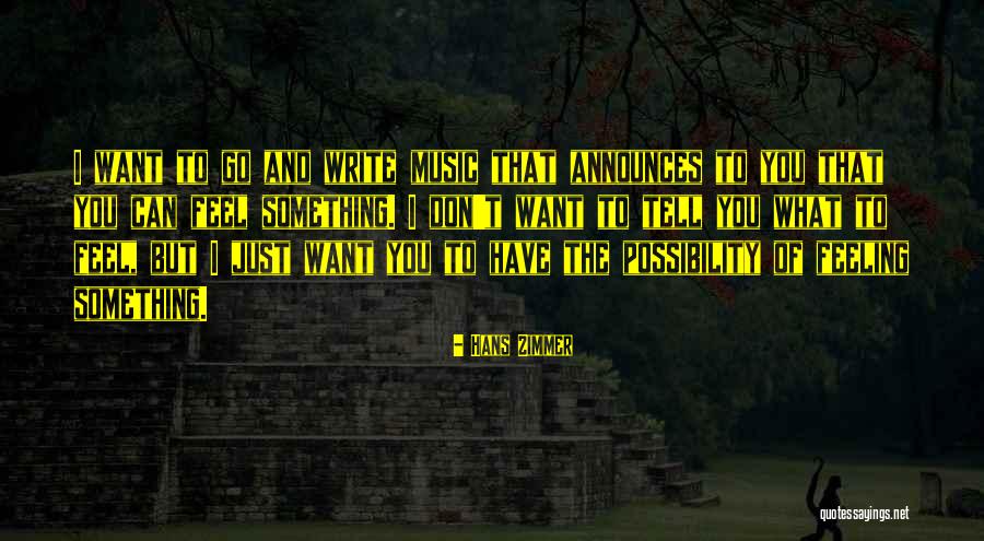 I Can't Tell You My Feelings Quotes By Hans Zimmer