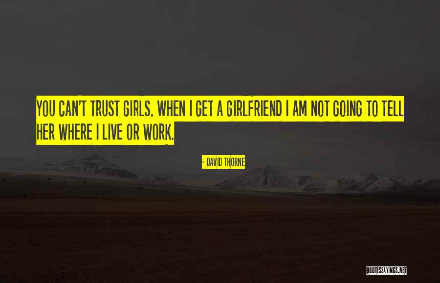 I Can't Trust My Girlfriend Quotes By David Thorne