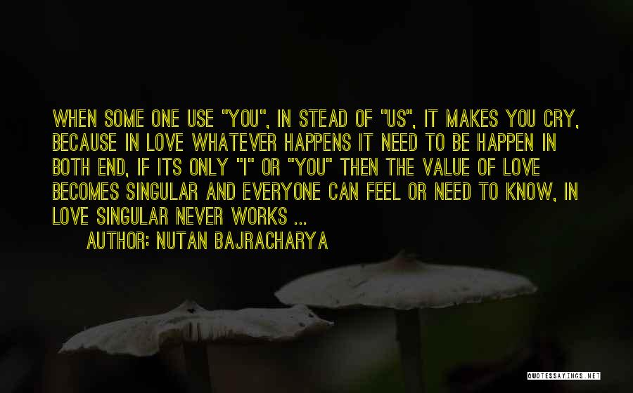 I Cry Because Of You Quotes By Nutan Bajracharya