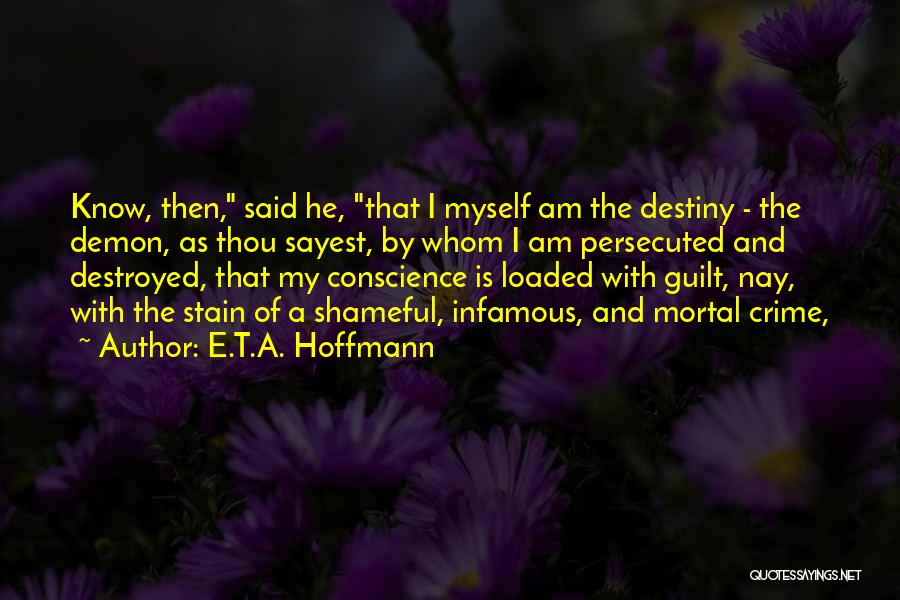 I Destroyed Myself Quotes By E.T.A. Hoffmann