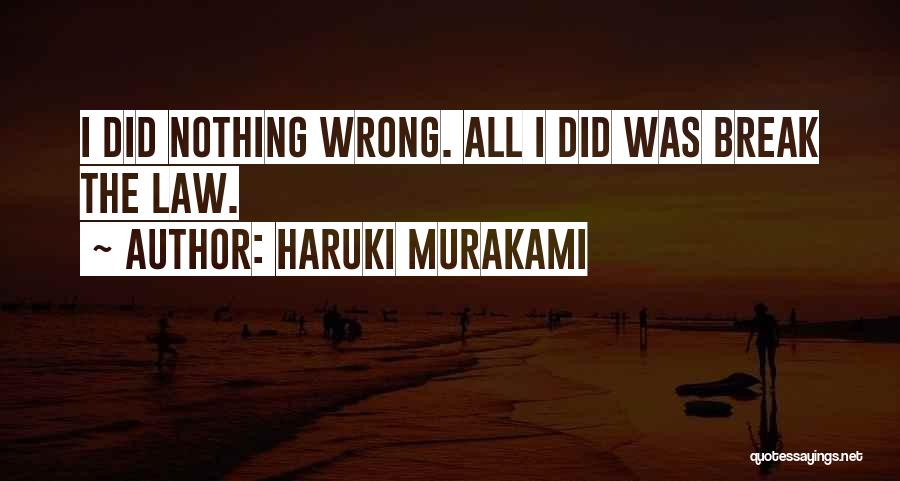 I Did Nothing Wrong Quotes By Haruki Murakami