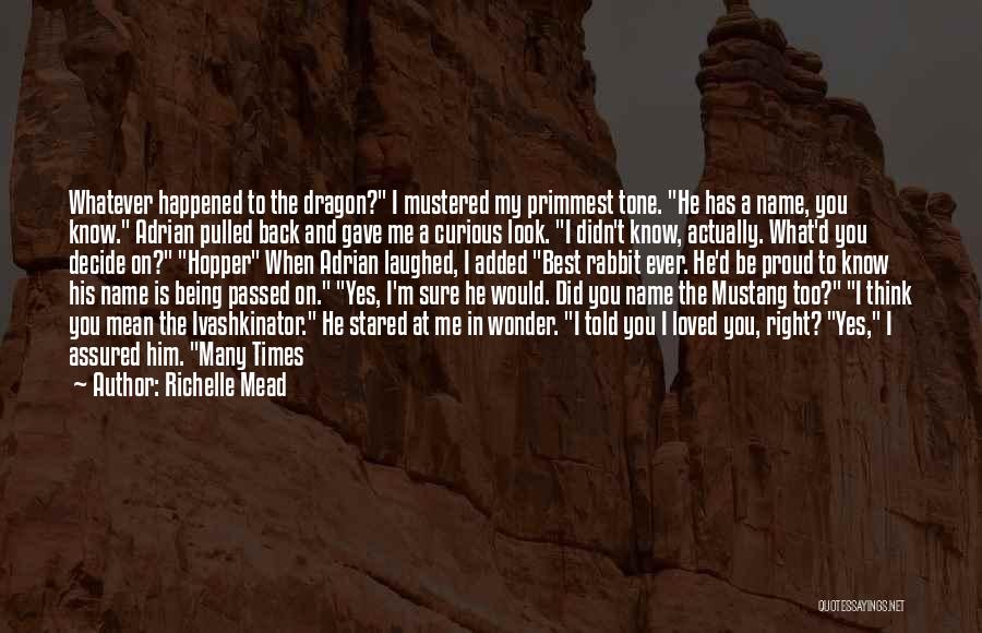 I Didn't Know You Loved Me Quotes By Richelle Mead