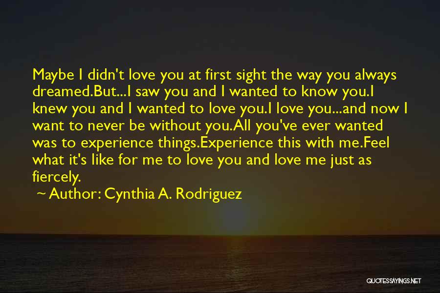 I Didn't Want To Love You Quotes By Cynthia A. Rodriguez