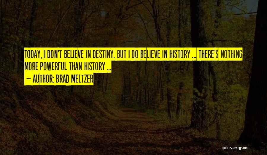 I Don't Believe In Destiny Quotes By Brad Meltzer