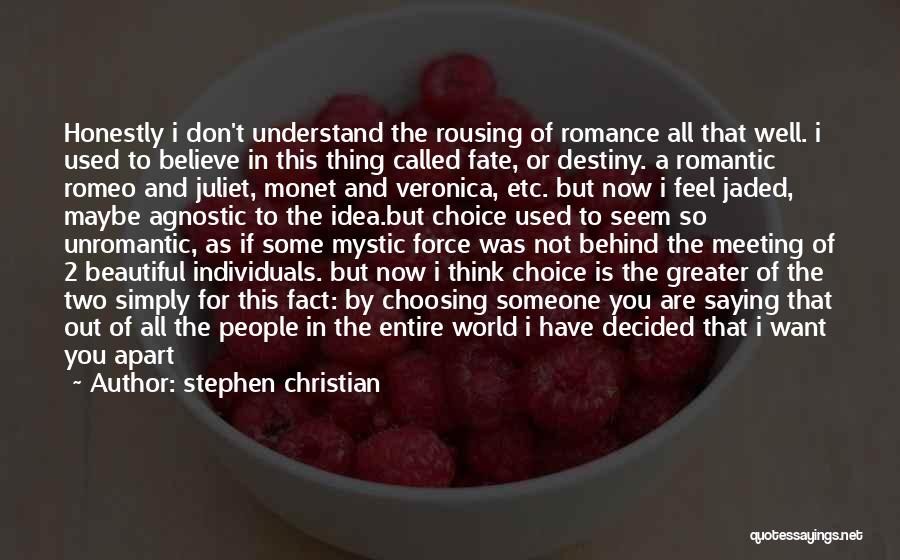 I Don't Believe In Destiny Quotes By Stephen Christian