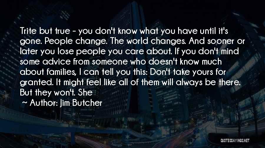 I Don't Care About The World Quotes By Jim Butcher