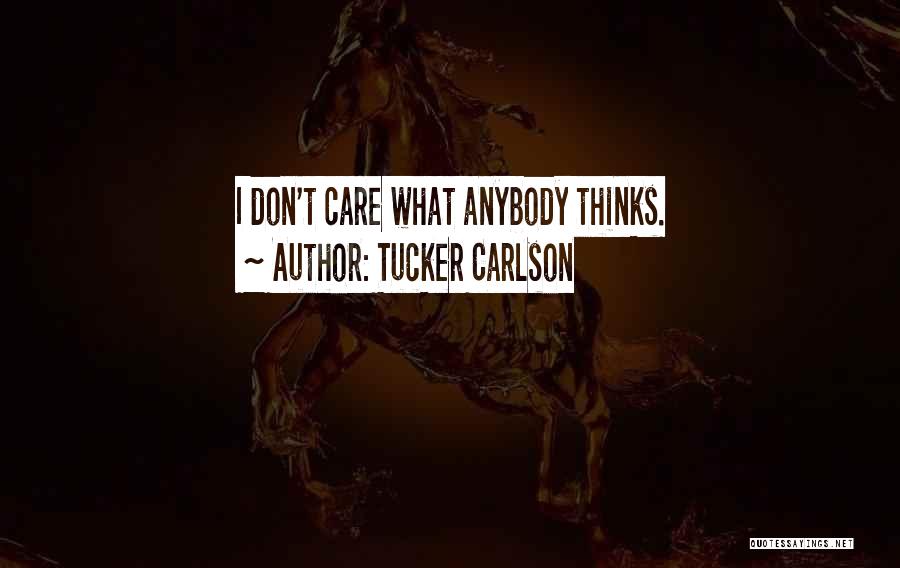 I Don't Care Anybody Quotes By Tucker Carlson