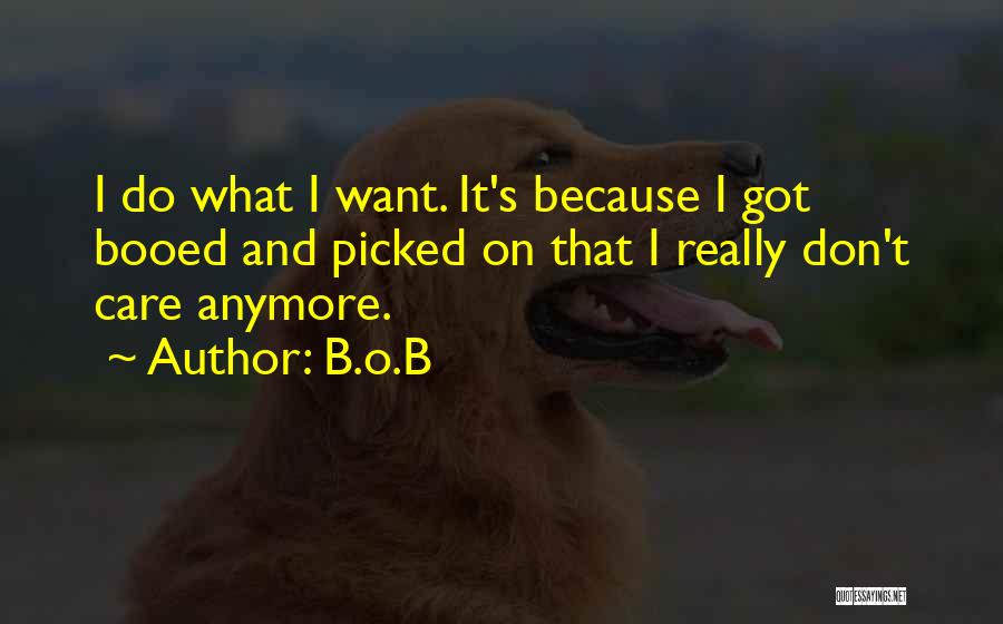 I Don't Care Anymore Quotes By B.o.B