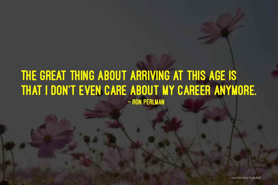 I Don't Care Anymore Quotes By Ron Perlman