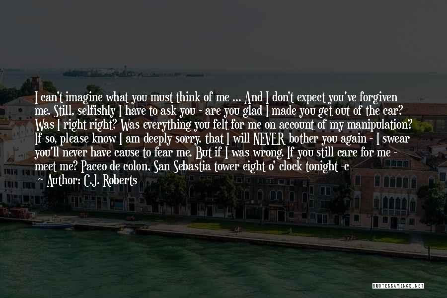 I Don't Care What You Think Of Me Quotes By C.J. Roberts