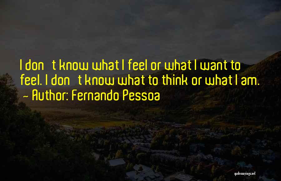 I Don't Know What I Feel Quotes By Fernando Pessoa