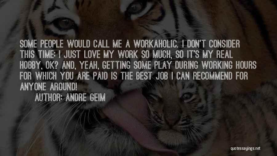 I Don't Love My Job Quotes By Andre Geim