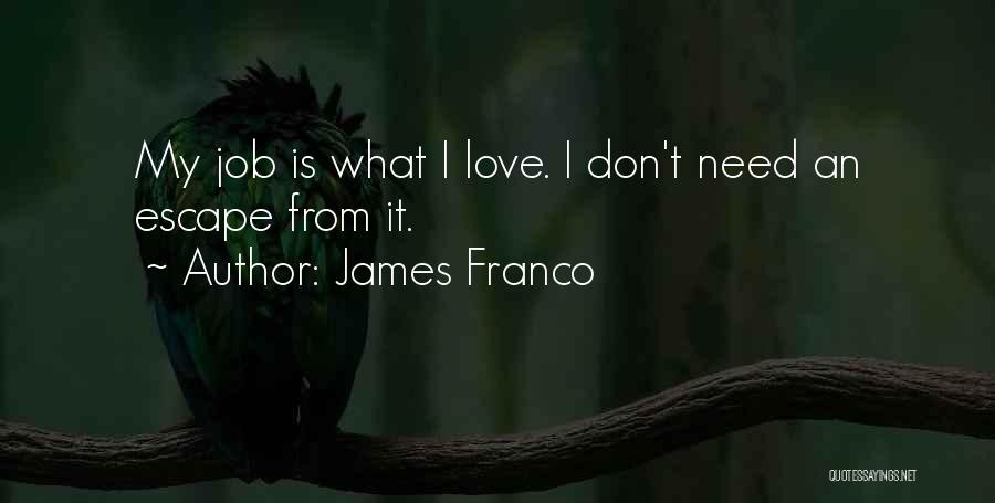 I Don't Love My Job Quotes By James Franco