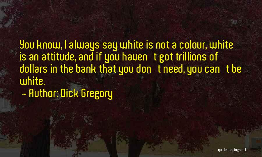 I Don't Need You Attitude Quotes By Dick Gregory