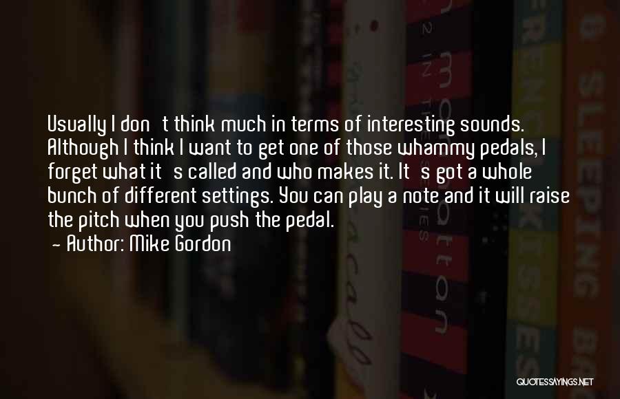 I Don't Usually Quotes By Mike Gordon