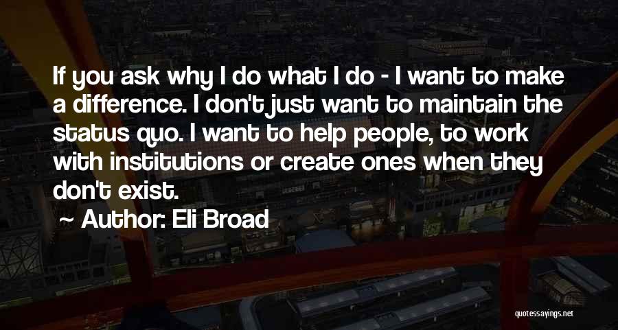 I Don't Want To Exist Quotes By Eli Broad