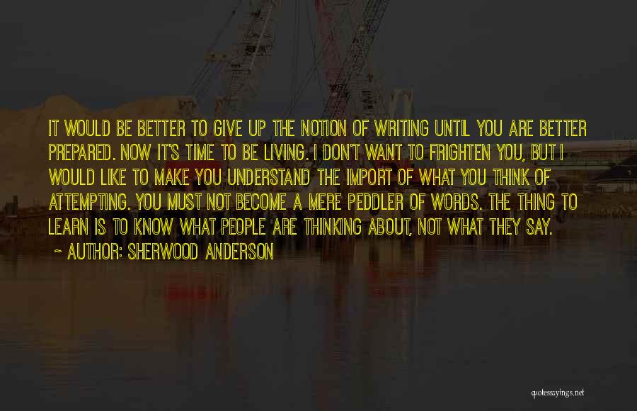 I Don't Want To Give Up Quotes By Sherwood Anderson