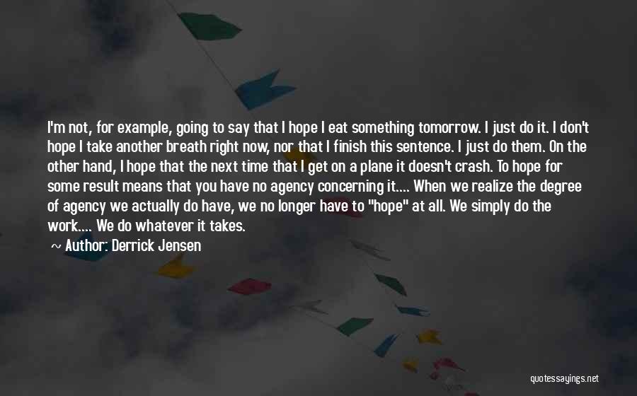 I Don't Want To Go To Work Tomorrow Quotes By Derrick Jensen