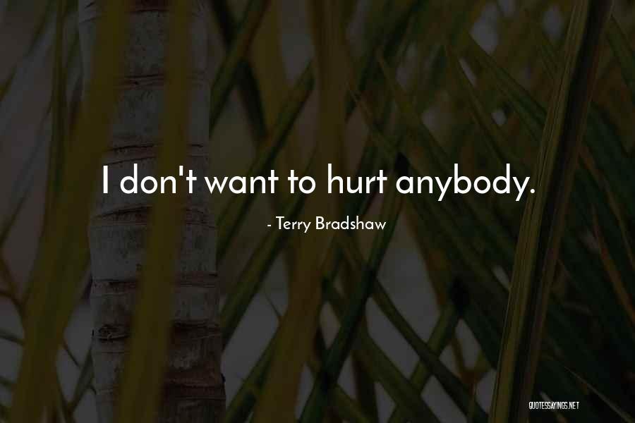 I Don't Want To Hurt Anybody Quotes By Terry Bradshaw