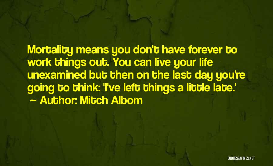 I Don't Want To Live Forever Quotes By Mitch Albom