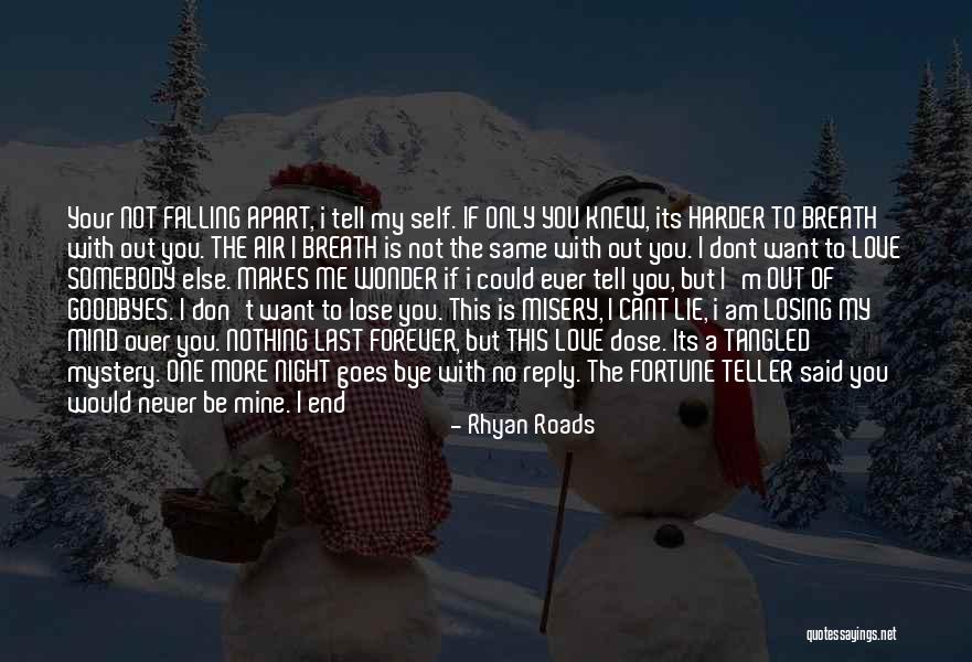 I Don't Want To Lose Your Love Quotes By Rhyan Roads