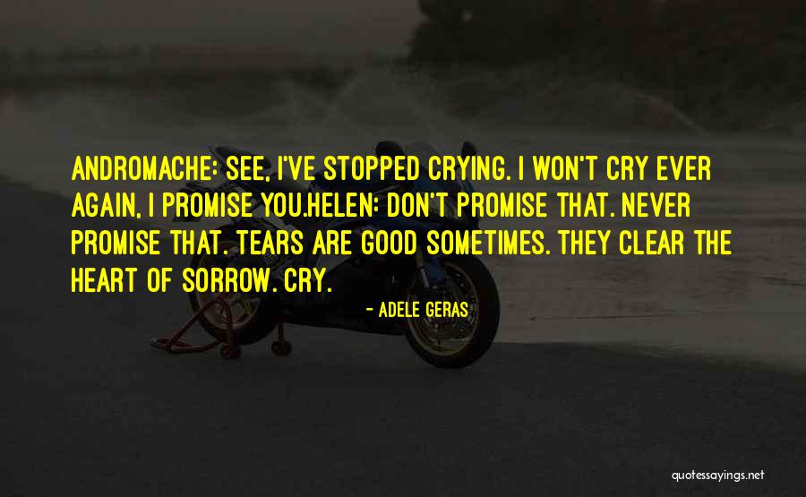 I Don't Want To See You Cry Quotes By Adele Geras