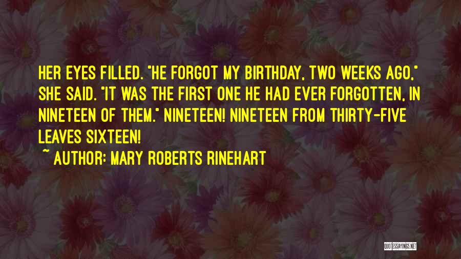 I Forgot My Birthday Quotes By Mary Roberts Rinehart