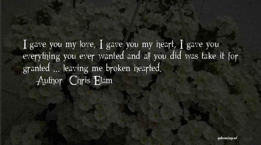 I Gave You All Quotes By Chris Elam