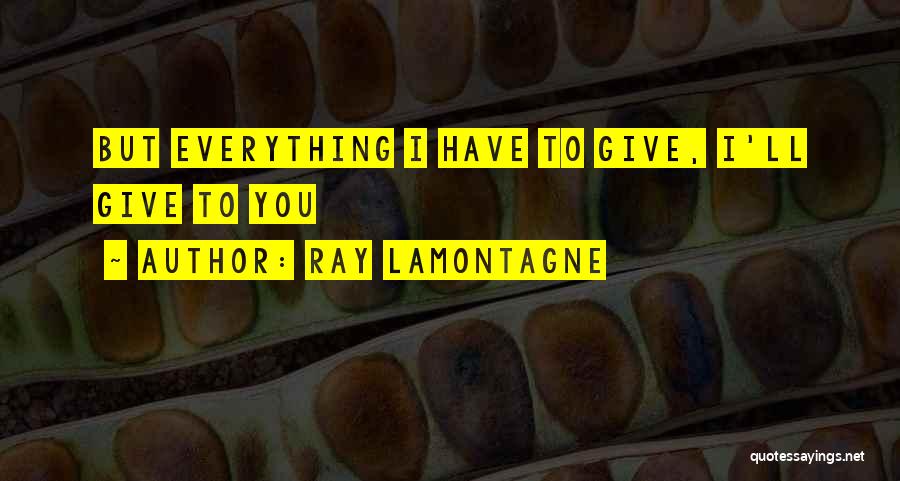 I Give You Everything Quotes By Ray Lamontagne