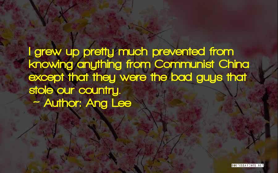 I Grew Up Country Quotes By Ang Lee