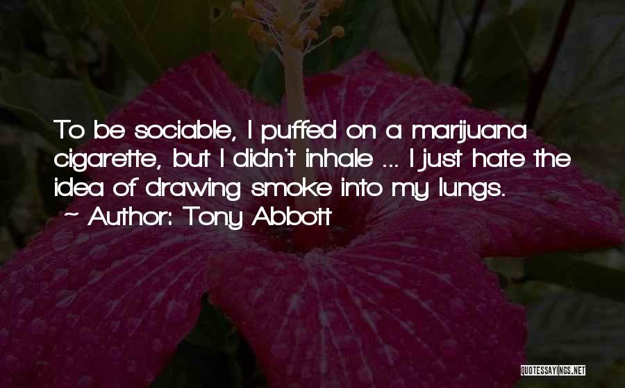 I Hate Cigarette Smoke Quotes By Tony Abbott
