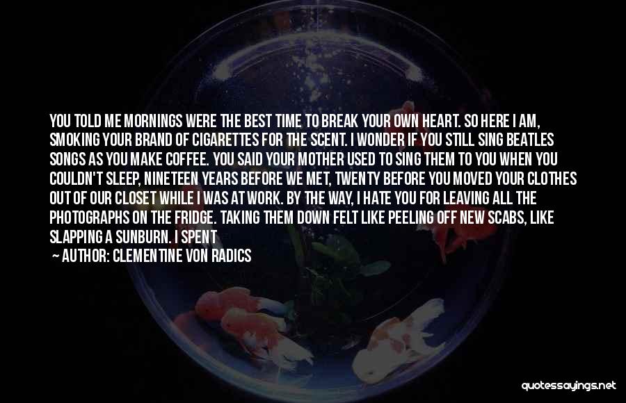 I Hate Cigarettes Quotes By Clementine Von Radics