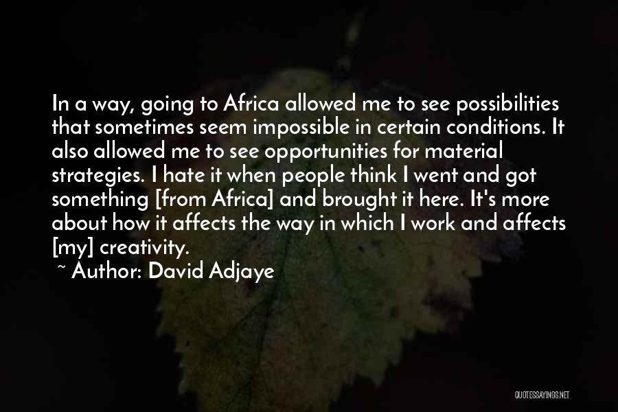 I Hate It How Quotes By David Adjaye