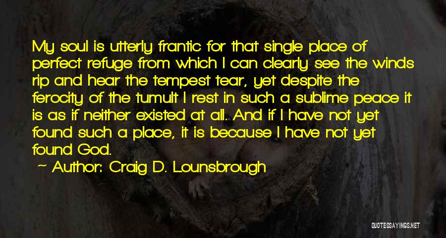 I Have Found Peace Quotes By Craig D. Lounsbrough