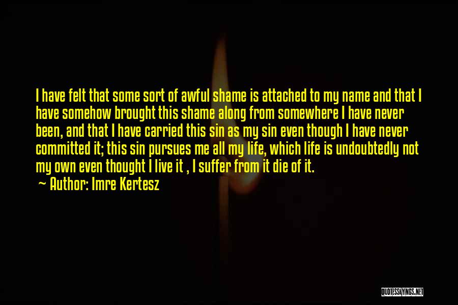 I Have My Own Life To Live Quotes By Imre Kertesz