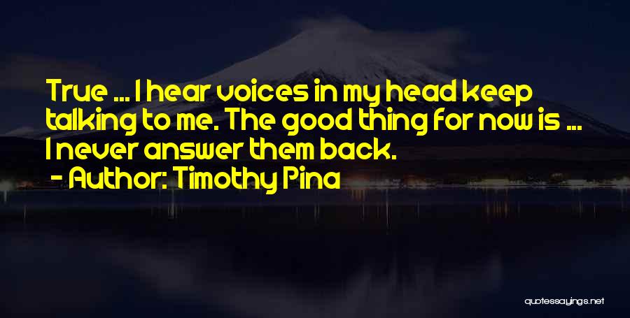 I Hear Voices In My Head Quotes By Timothy Pina